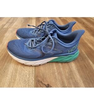Women's Hoka Blue and Green Running Shoes Size.8.5M NO INSOLES